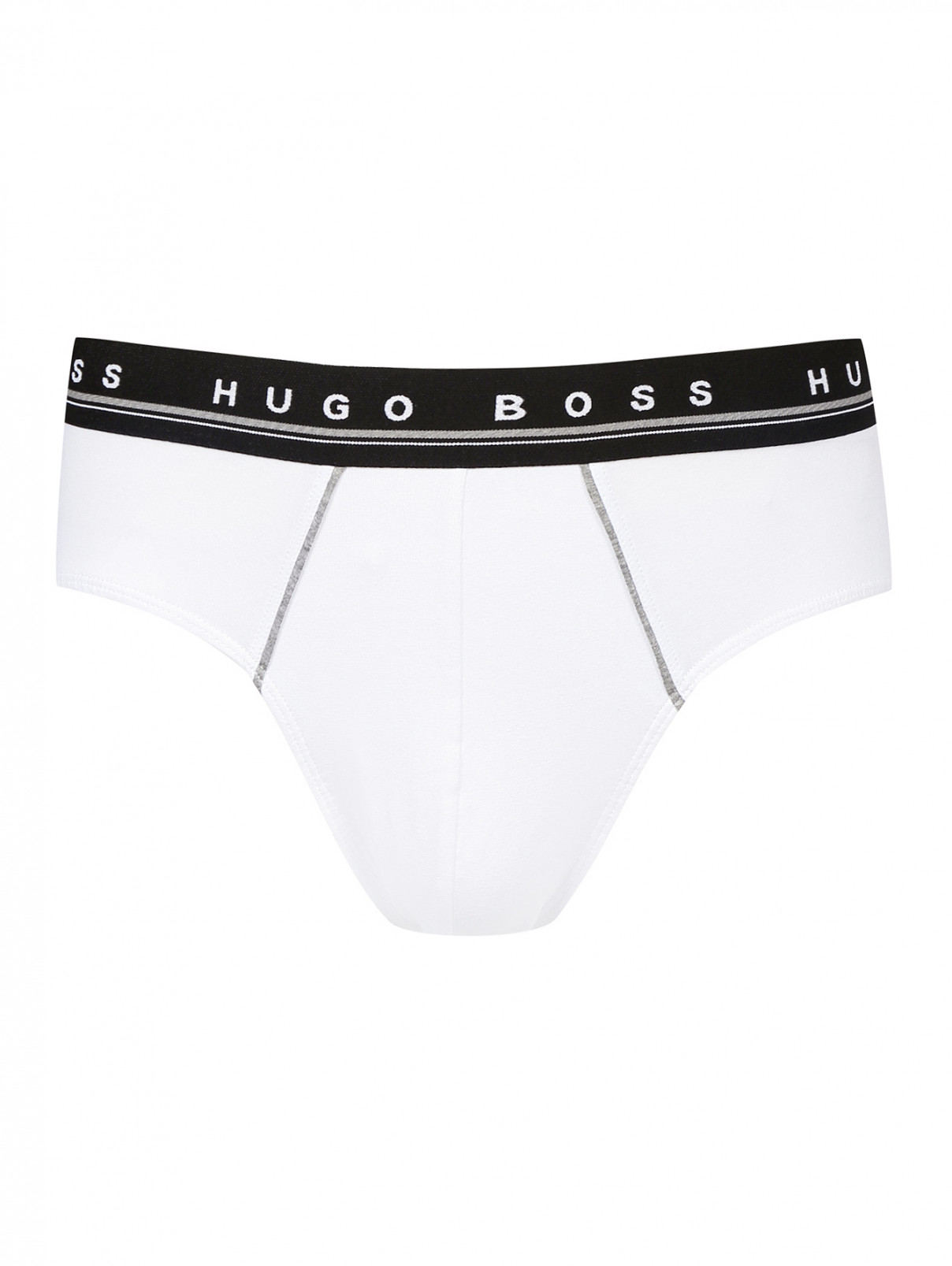 Трусы-брифы из хлопка Hugo Boss  –  Общий вид  – Цвет:  Белый