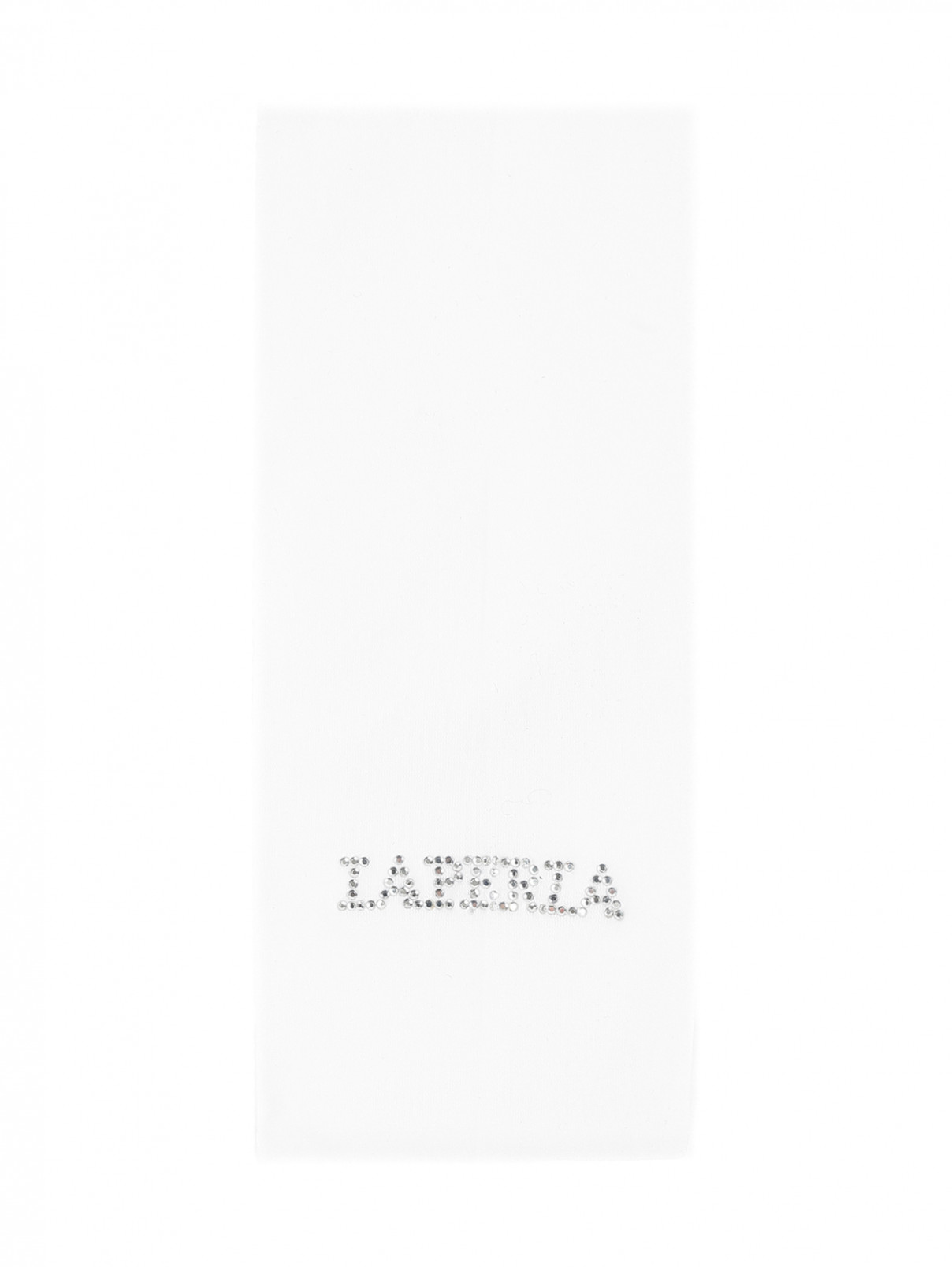 Колготки декорированные стразами La Perla  –  Общий вид  – Цвет:  Белый