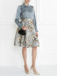 Пышная юбка со складками и цветочным узором Pianoforte  –  Модель Общий вид