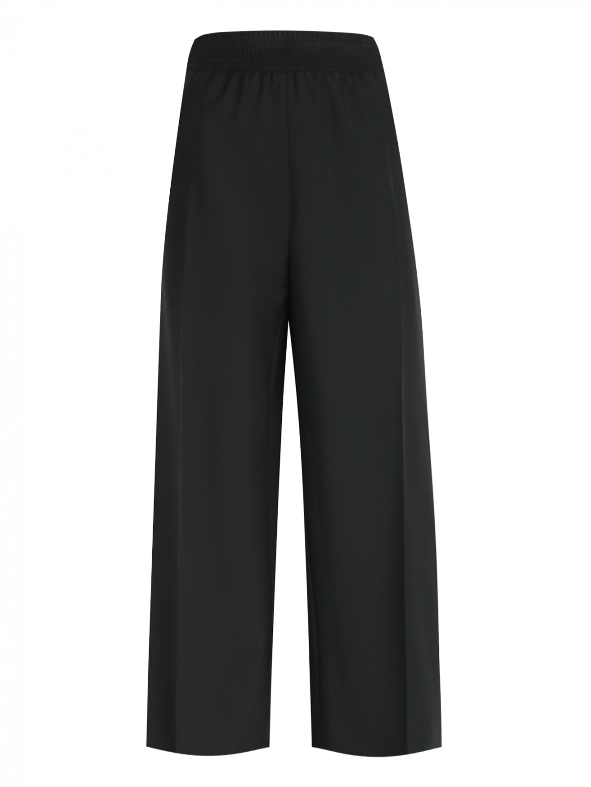 Широкие брюки из шерсти на резинке Jil Sander  –  Общий вид  – Цвет:  Черный