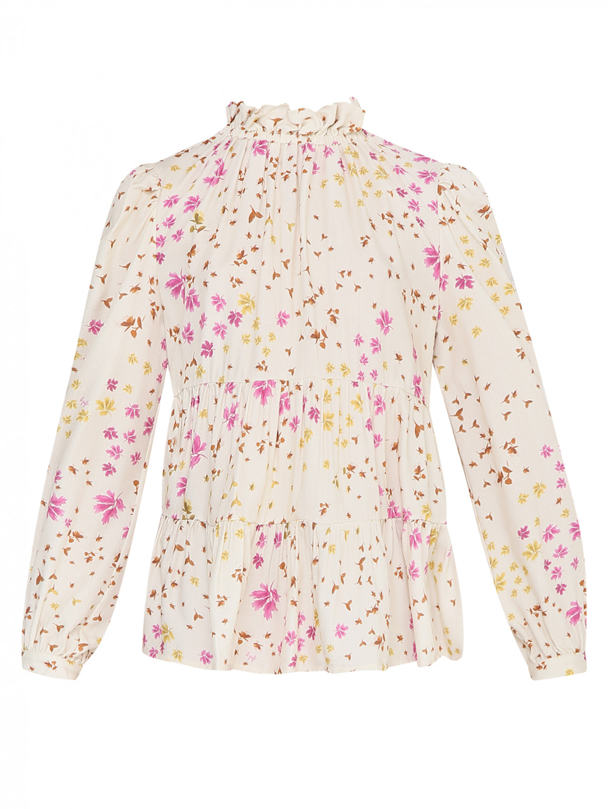 Блуза из вискозы свободного кроя Il Gufo  –  Общий вид  – Цвет:  Узор