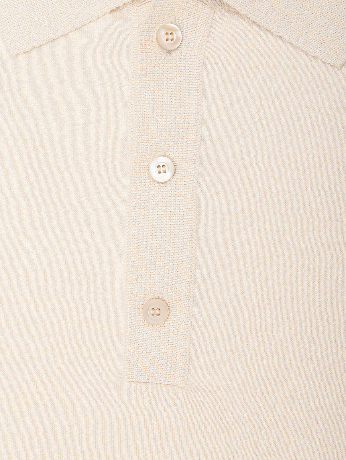 Поло из шелка и хлопка с короткими рукавами Piacenza Cashmere  –  Деталь  – Цвет:  Бежевый