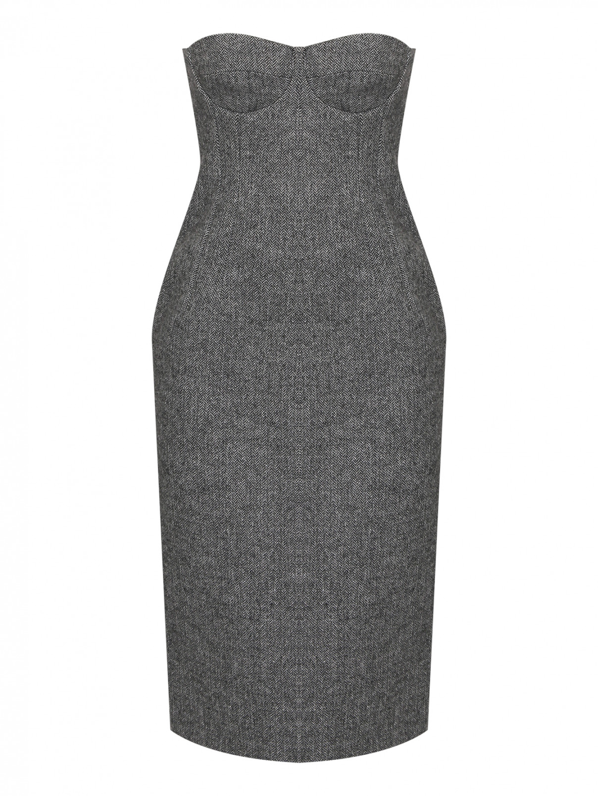 Платье-футляр с разрезом Max&Co  –  Общий вид  – Цвет:  Серый