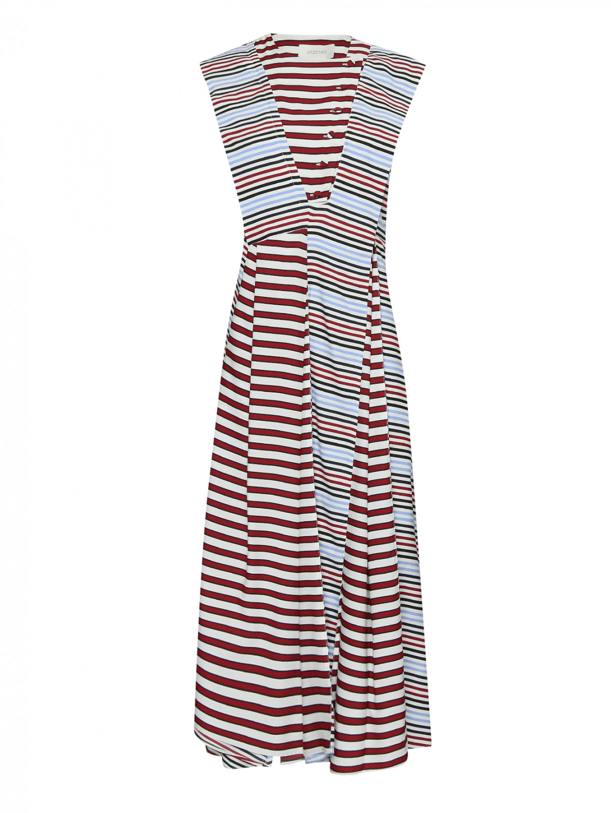 Платье из вискозы в полоску Sportmax  –  Общий вид  – Цвет:  Мультиколор