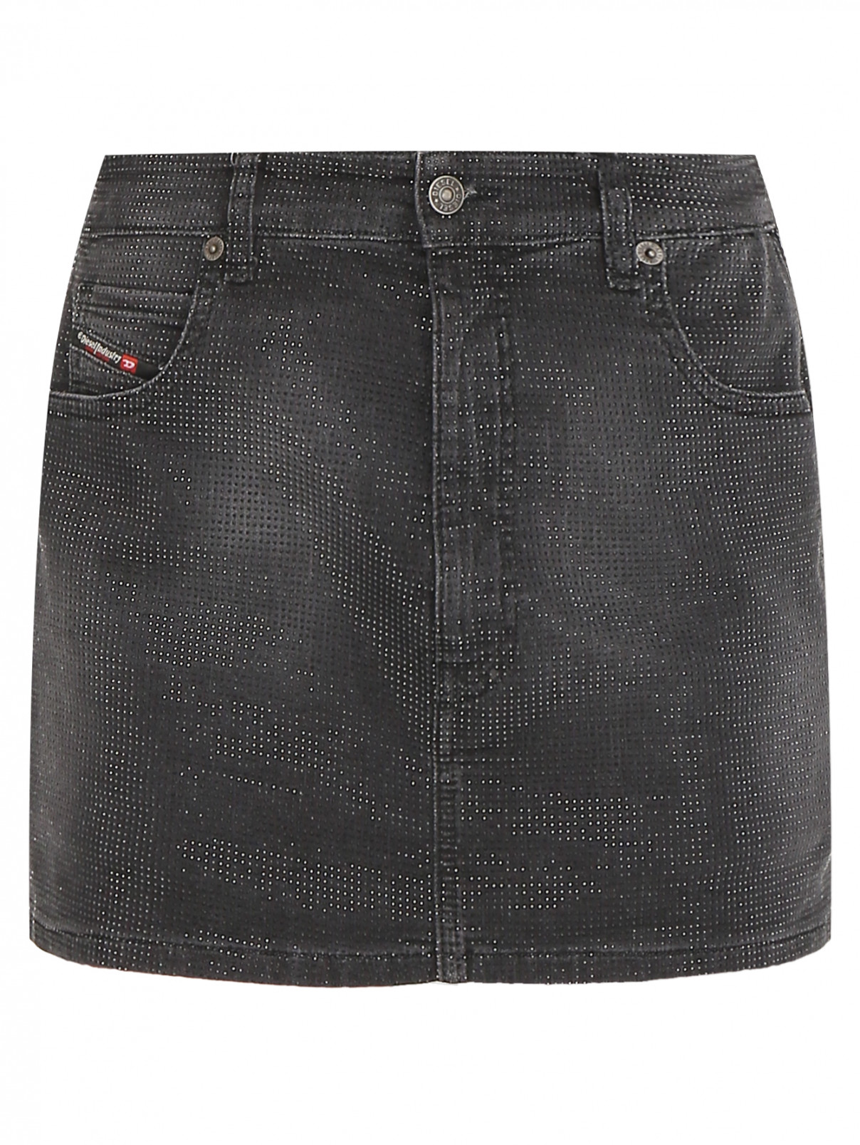 Джинсовая юбка-шорты Diesel  –  Общий вид  – Цвет:  Серый