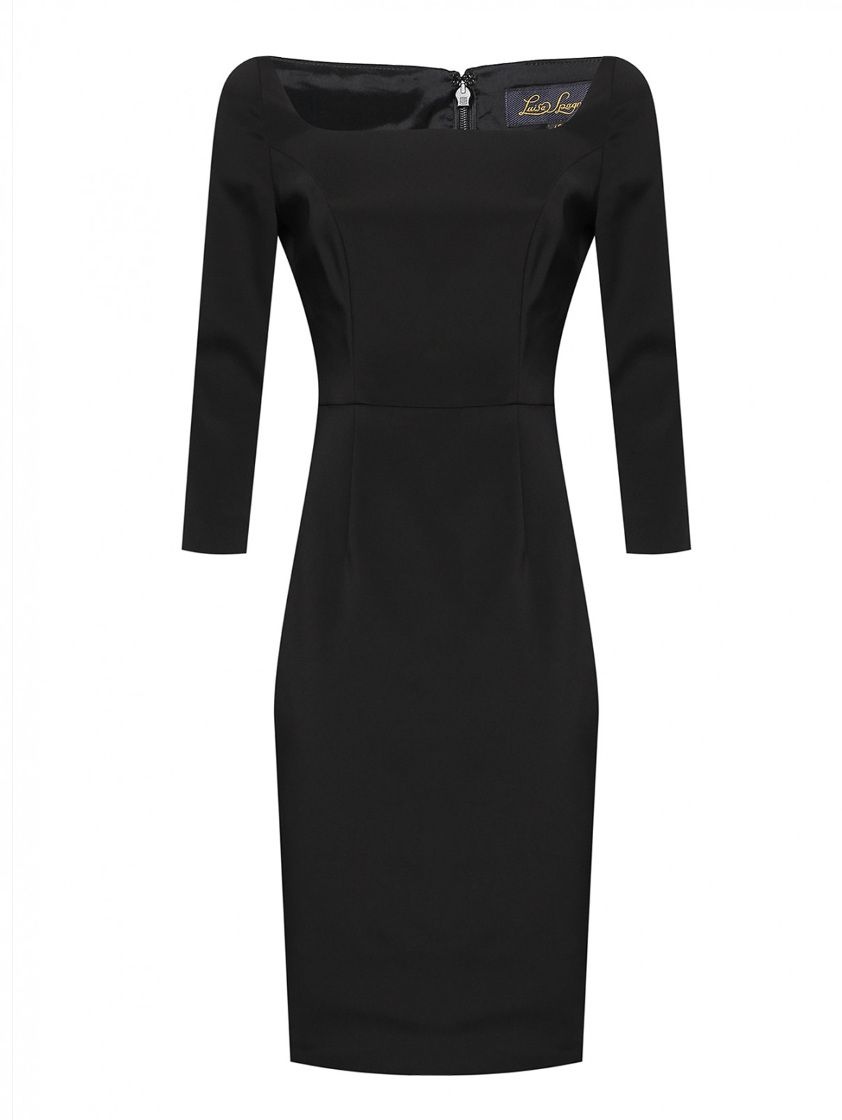 Платье-футляр с рукавами 3/4 Luisa Spagnoli  –  Общий вид  – Цвет:  Черный