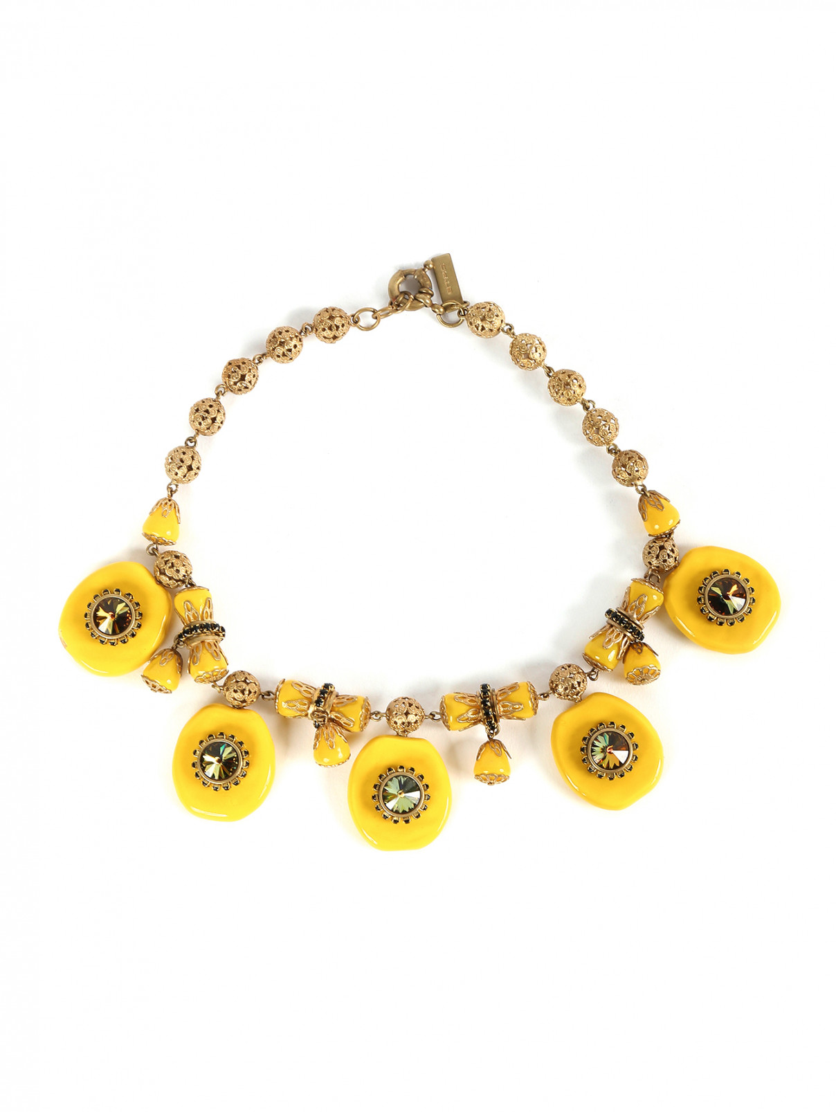 Ожерелье с кристаллами Etro  –  Общий вид  – Цвет:  Желтый