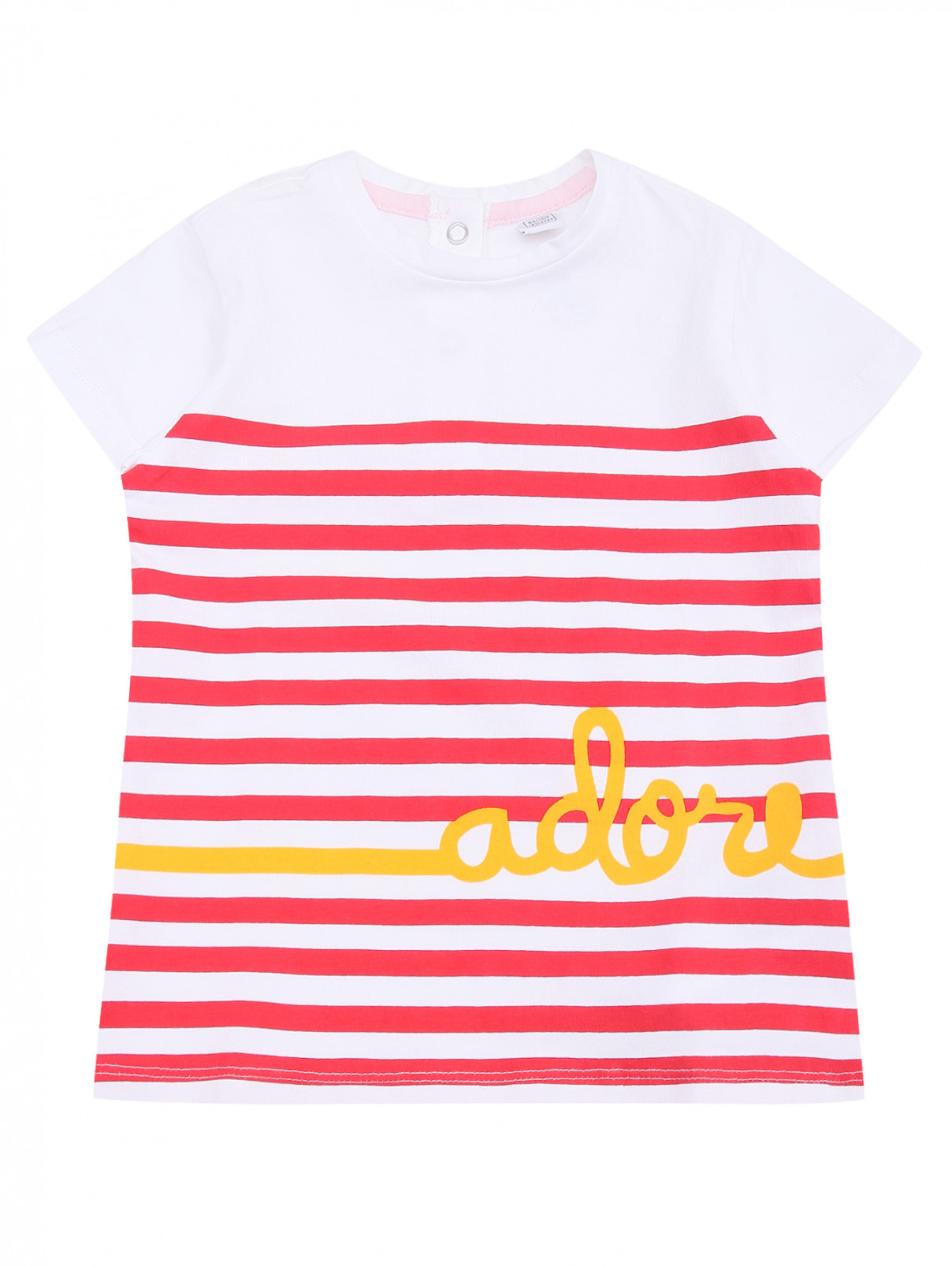 Хлопковая футболка с узором Chicco  –  Общий вид  – Цвет:  Узор