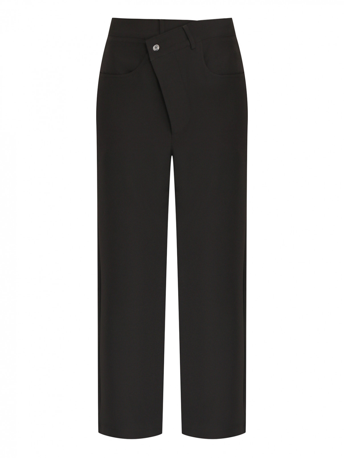 Широкие брюки с асимметричной застежкой Ombra  –  Общий вид  – Цвет:  Черный
