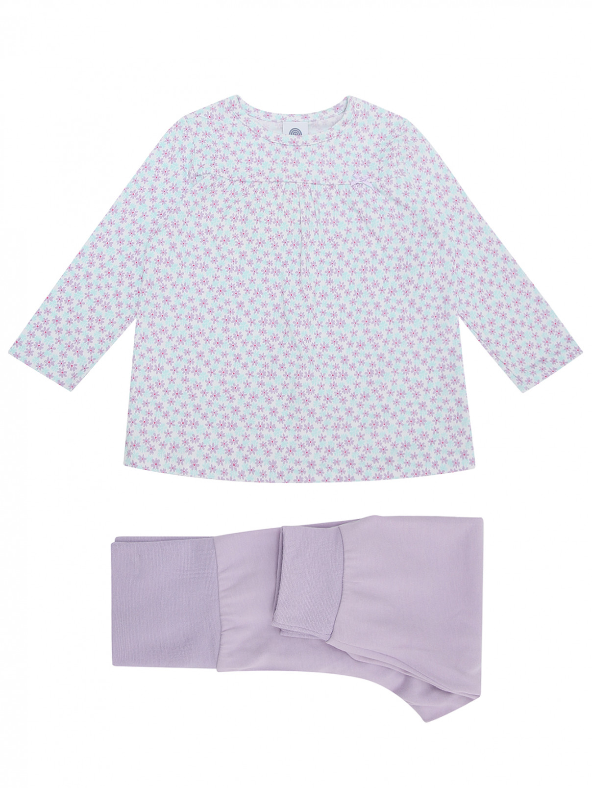 Пижама трикотажная с узором Sanetta  –  Общий вид  – Цвет:  Фиолетовый