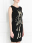 Трикотажное платье-мини с узором Moschino Couture  –  Модель Верх-Низ