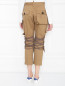 Укороченные брюки из хлопка с декором и накладными карманами Dsquared2  –  МодельВерхНиз1