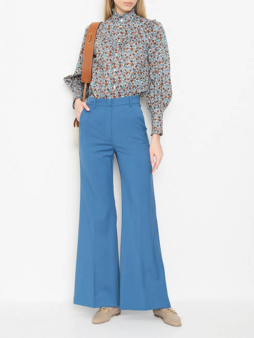 Широкие расклешенные костюмные брюки Weekend Max Mara - МодельОбщийВид