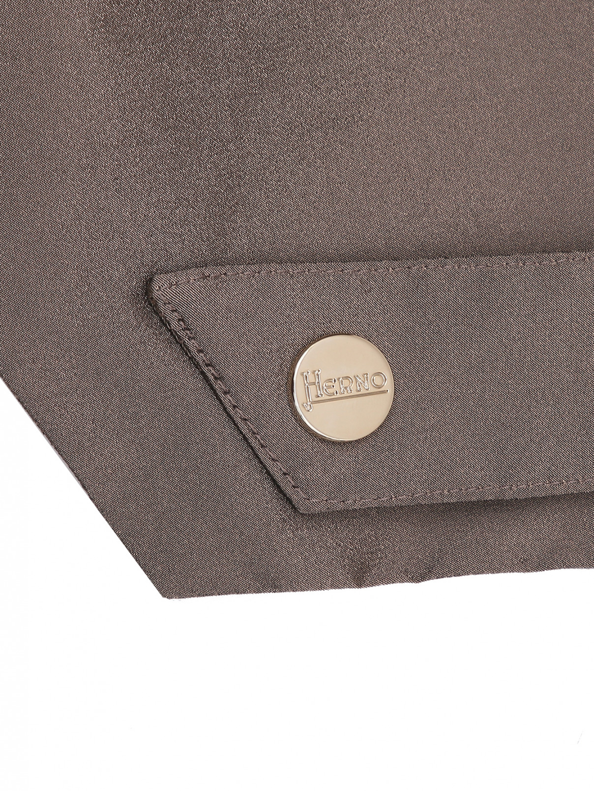 Пальто на молнии с карманами Herno  –  Деталь1  – Цвет:  Коричневый