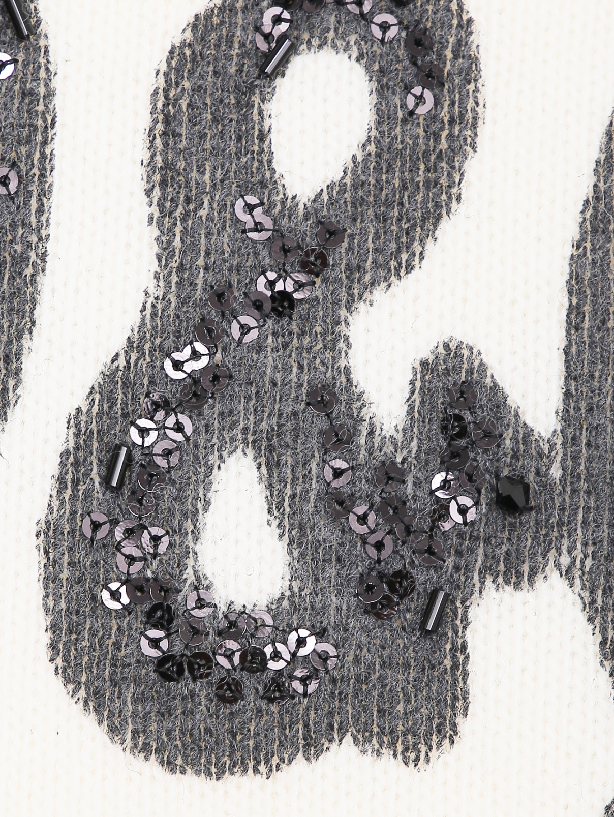 Шерстяная водолазка с пайетками Dolce & Gabbana  –  Деталь  – Цвет:  Белый