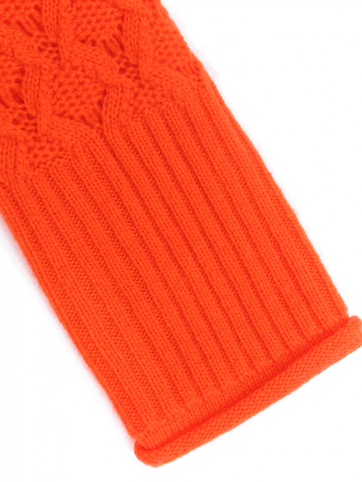 Джемпер из шерсти и кашемира ажурной вязки Sportmax  –  Деталь1  – Цвет:  Оранжевый