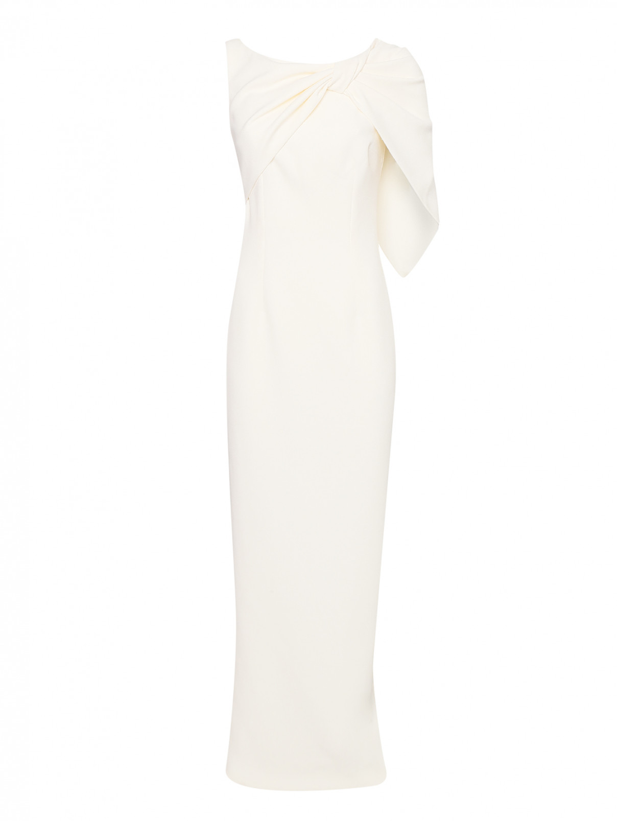 платье макси приталенное, с декором на груди Safiyaa  –  Общий вид  – Цвет:  Белый