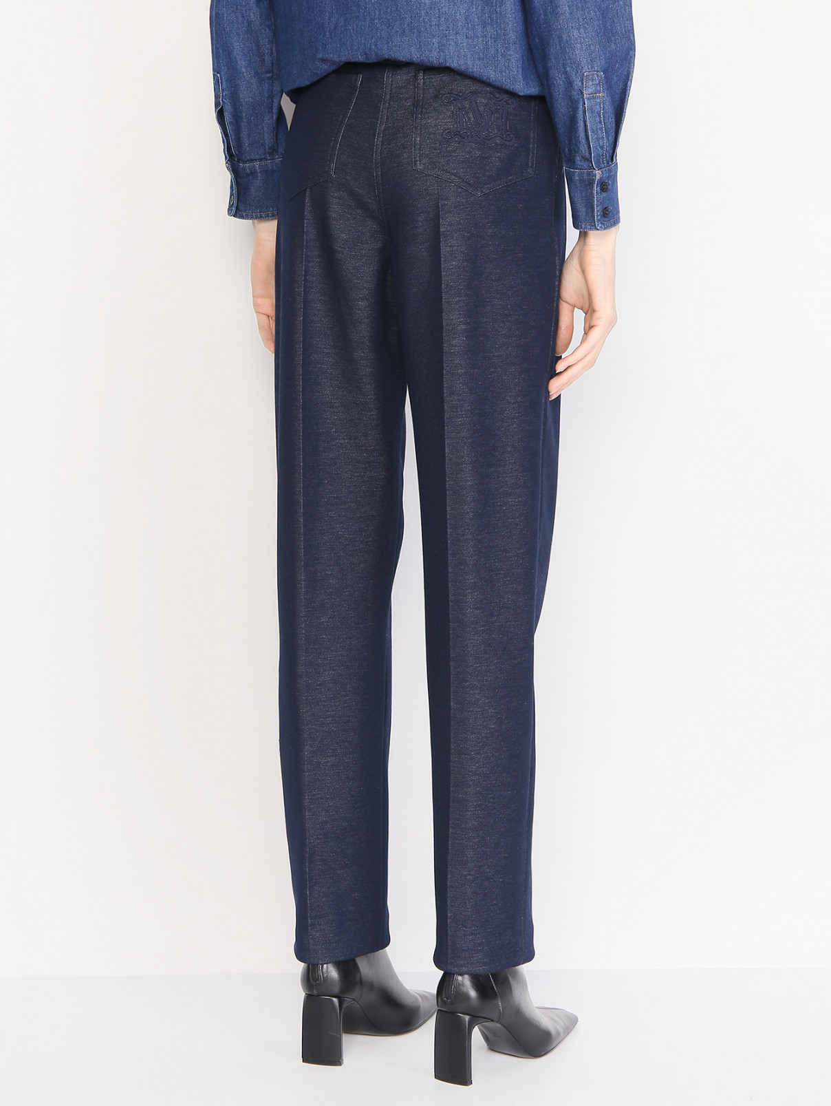 Брюки из хлопка Max Mara  –  МодельВерхНиз1  – Цвет:  Синий