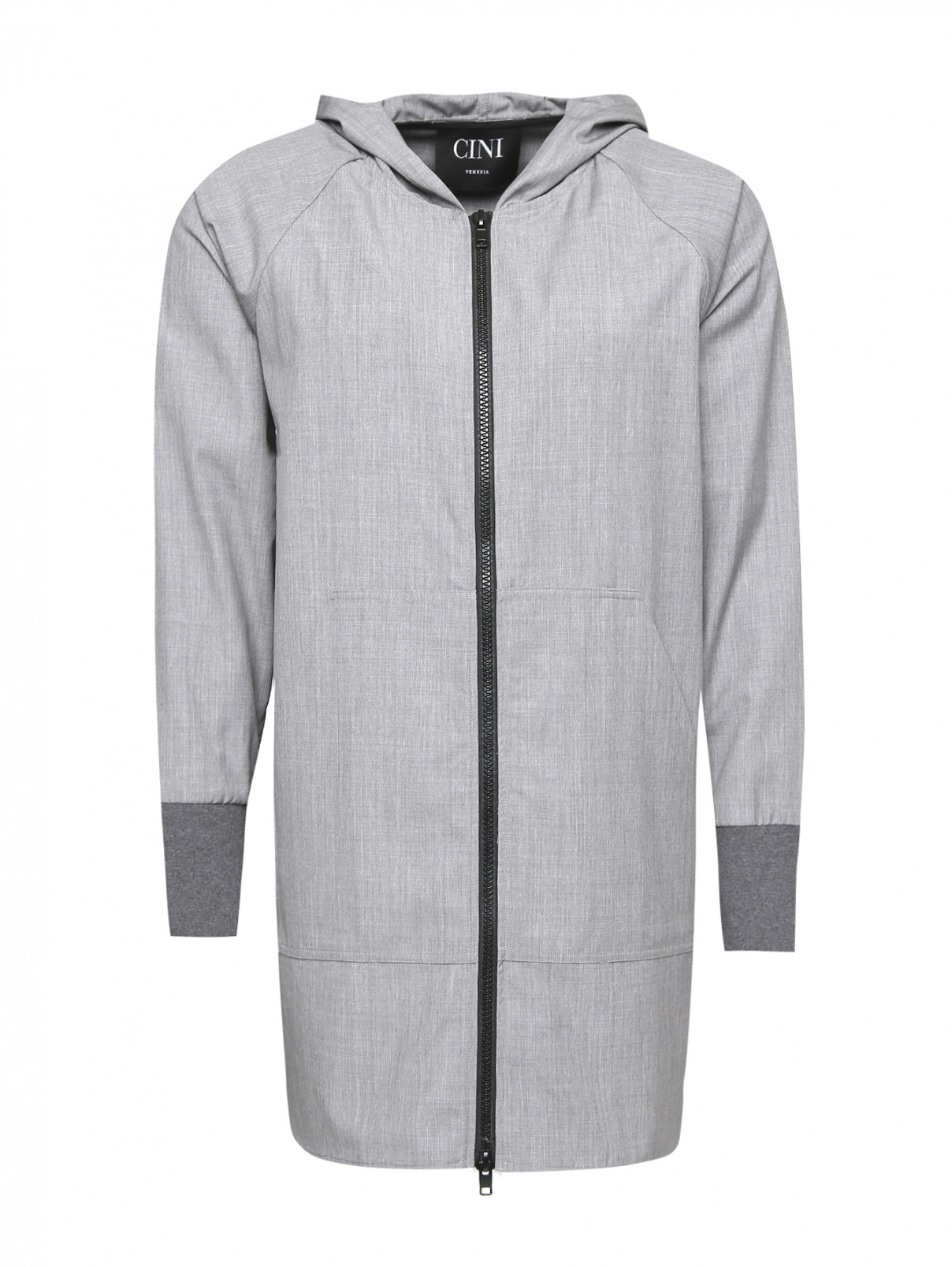 Куртка на молнии с капюшоном Cini Venezia  –  Общий вид  – Цвет:  Серый
