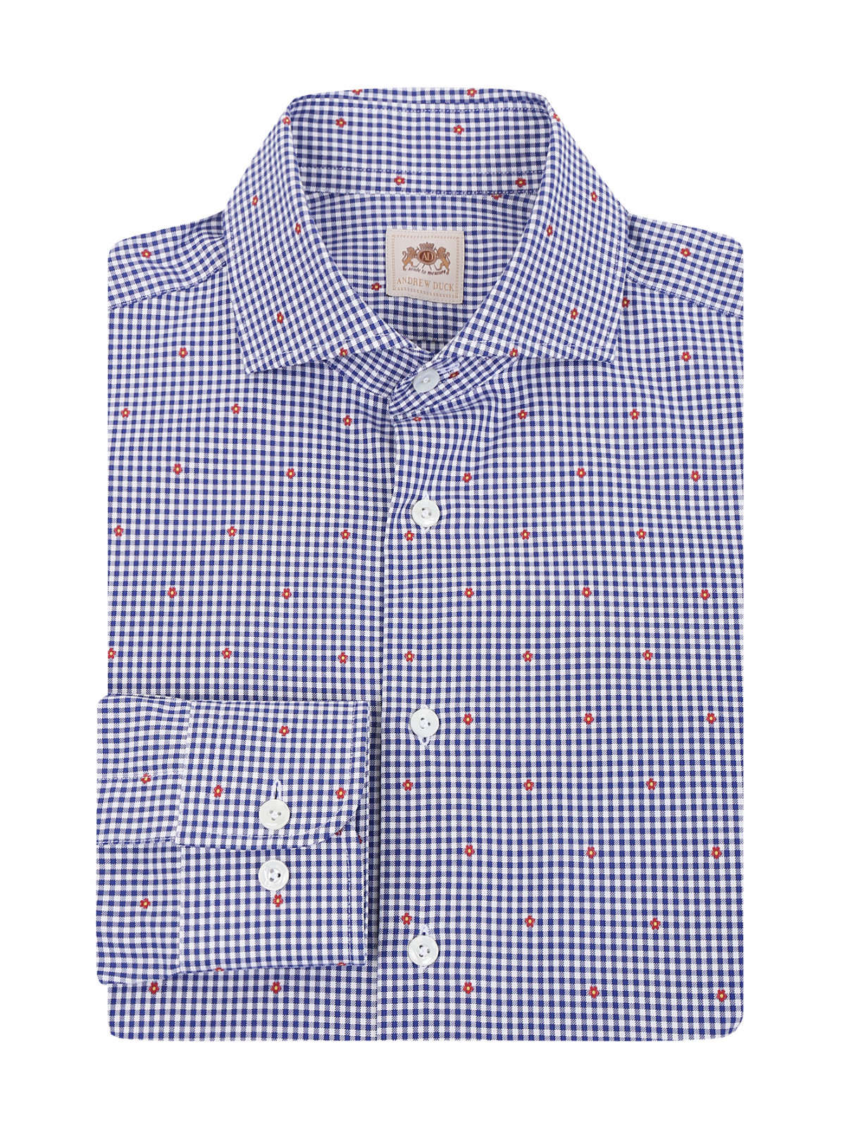Рубашка из хлопка с узором Andrew Duck  –  Общий вид  – Цвет:  Синий