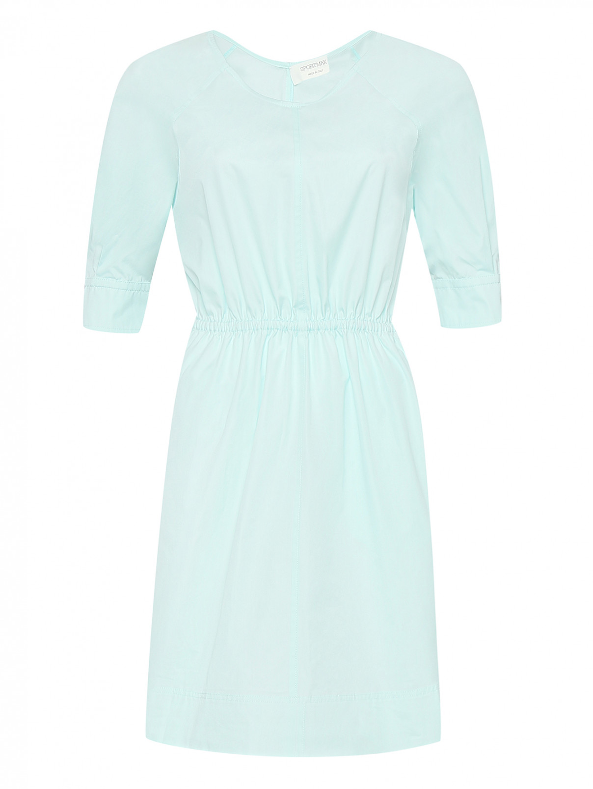 Платье-мини из хлопка на резинке Sportmax  –  Общий вид  – Цвет:  Зеленый
