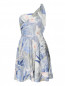 Платье-мини из шелка с цветочным узором Emporio Armani  –  Общий вид