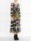 Платье-миди из шелка с узором Max Mara  –  Модель Верх-Низ