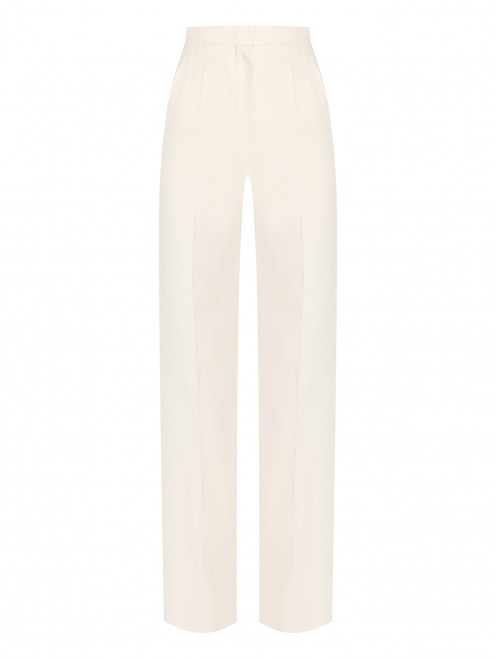 Однотонные брюки из льна Max Mara - Общий вид