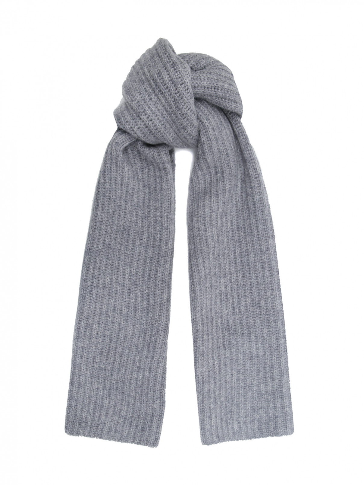 Однотонный шарф из кашемира Il Gufo  –  Общий вид  – Цвет:  Серый