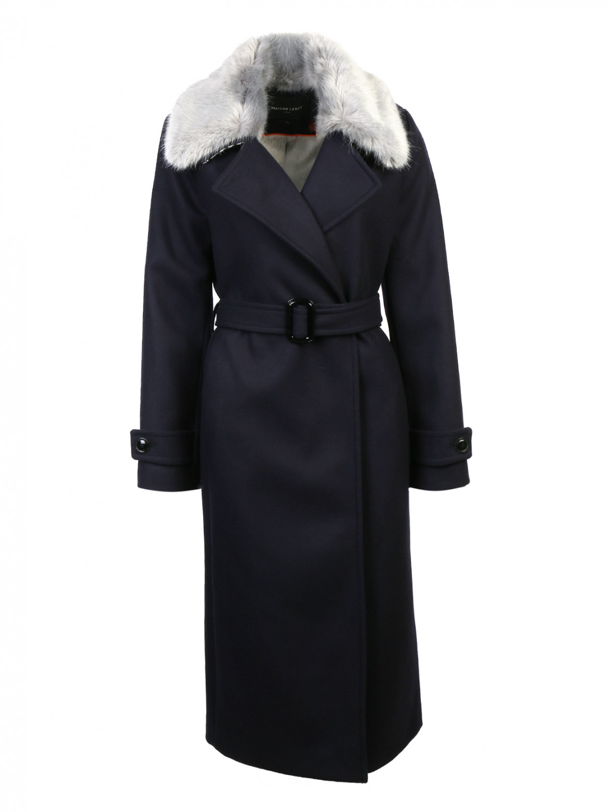 Пальто из шерсти и кашемира Maison Lener  –  Общий вид  – Цвет:  Синий