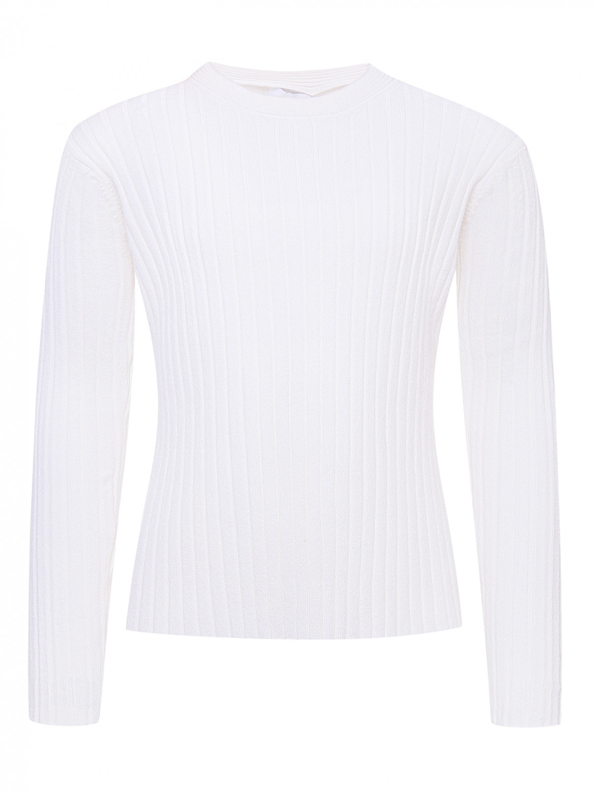Трикотажный джемпер с круглым вырезом Aletta Couture  –  Общий вид  – Цвет:  Белый