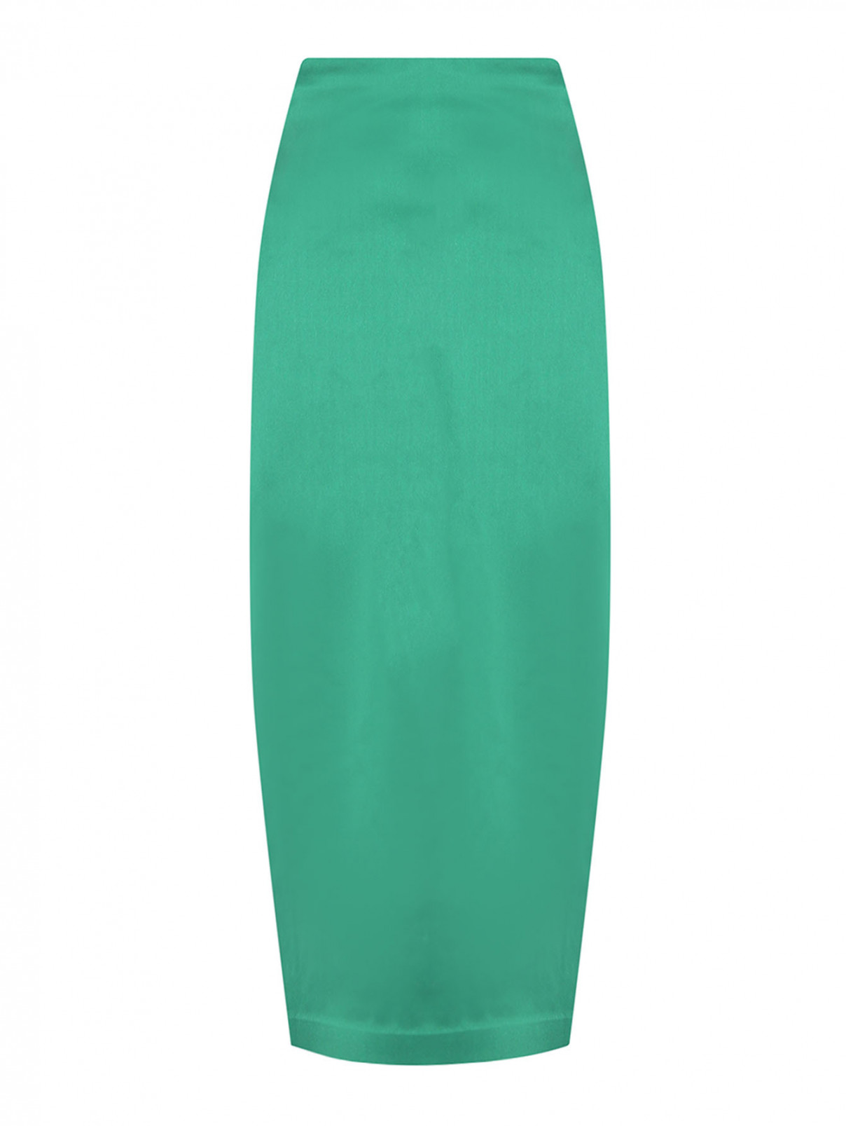 Юбка-миди с разрезом P.A.R.O.S.H.  –  Общий вид  – Цвет:  Зеленый