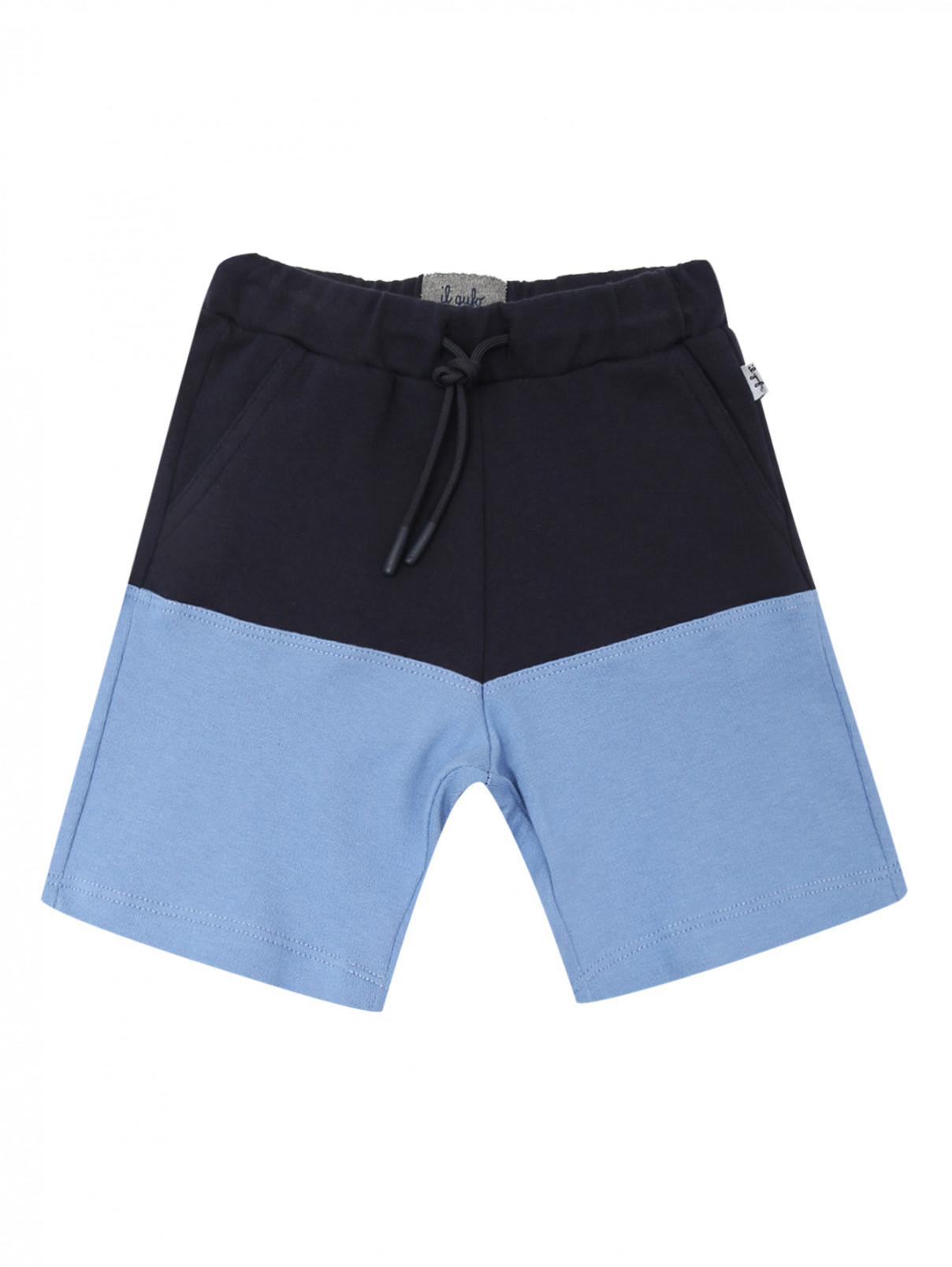 Хлопковые шорты с карманами Il Gufo  –  Общий вид  – Цвет:  Синий