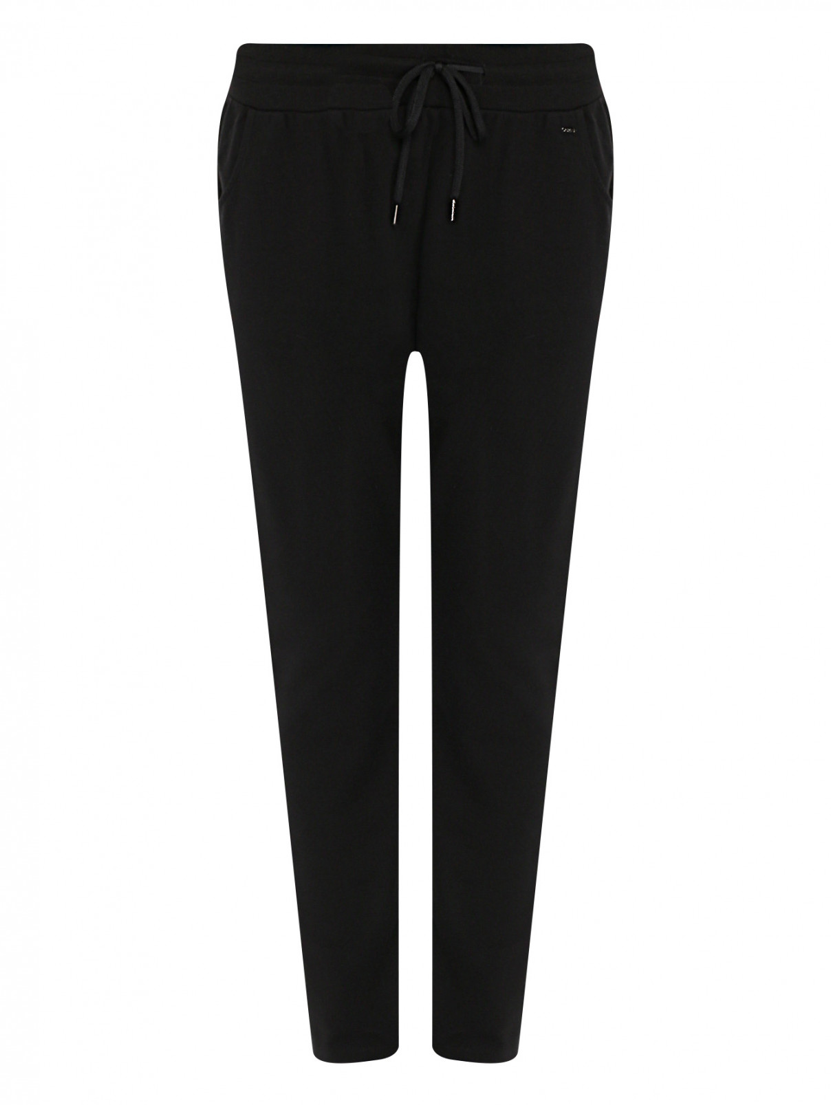 Трикотажные брюки на резинке с карманами GAS  –  Общий вид  – Цвет:  Черный