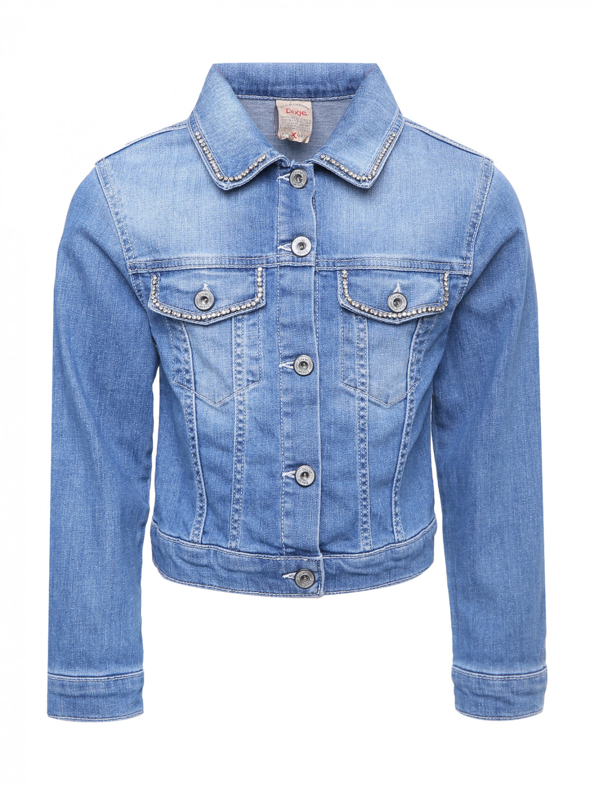 Джинсовая куртка с камнями DIXIE  –  Общий вид  – Цвет:  Синий