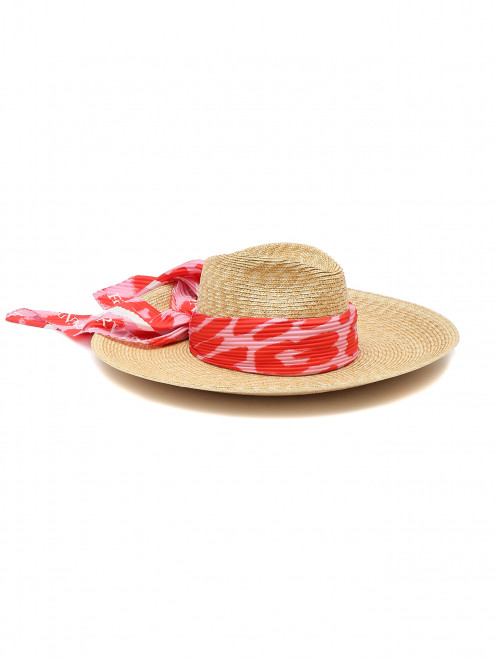 Соломенная шляпа с контрастным платком - Обтравка1