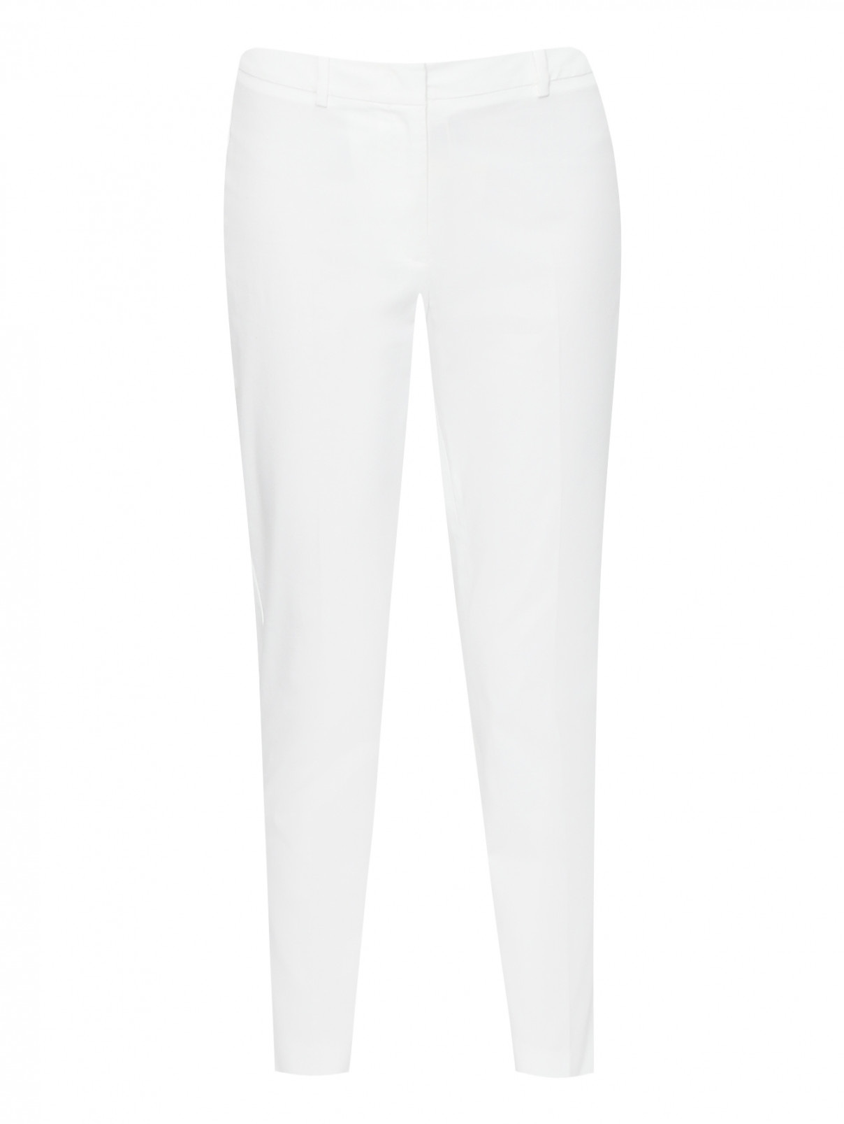 Укороченные брюки из хлопка Weekend Max Mara  –  Общий вид  – Цвет:  Белый