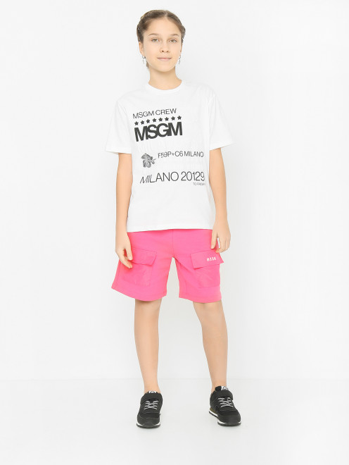 Шорты на резинке с карманами MSGM - МодельОбщийВид
