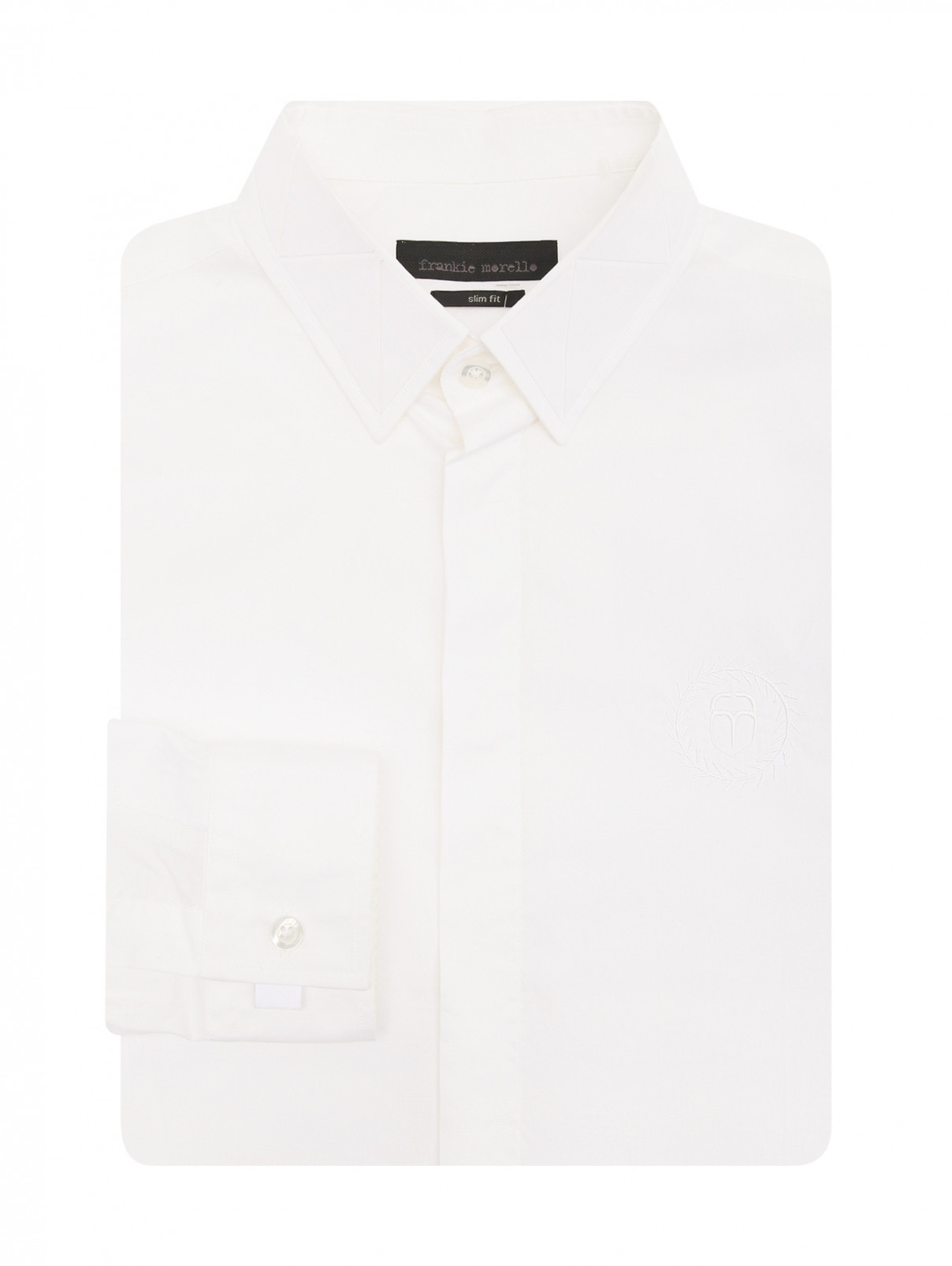 Рубашка из хлопка с вышивкой Frankie Morello  –  Общий вид