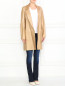 Пальто из кожи с двумя боковыми карманами Donna Karan  –  Модель Общий вид