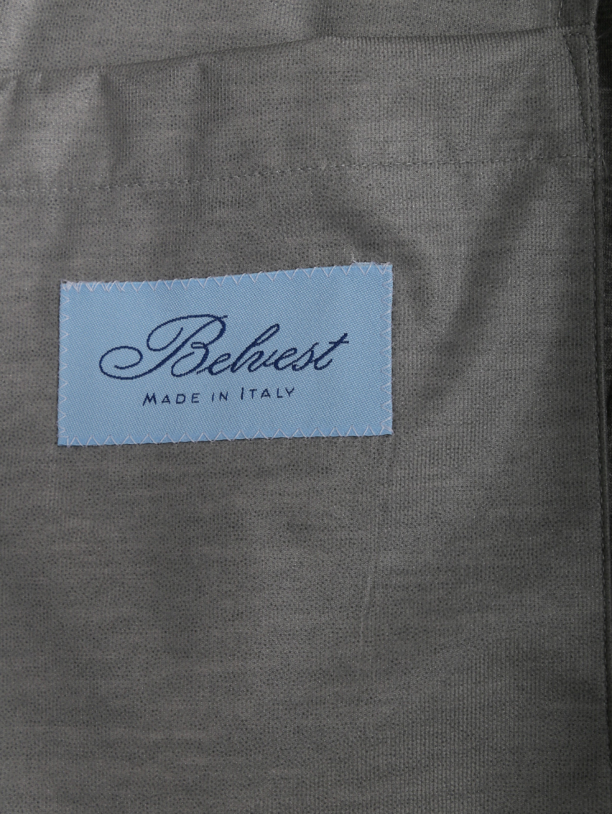Пиджак однобортный с накладными карманами Belvest  –  Деталь2  – Цвет:  Серый