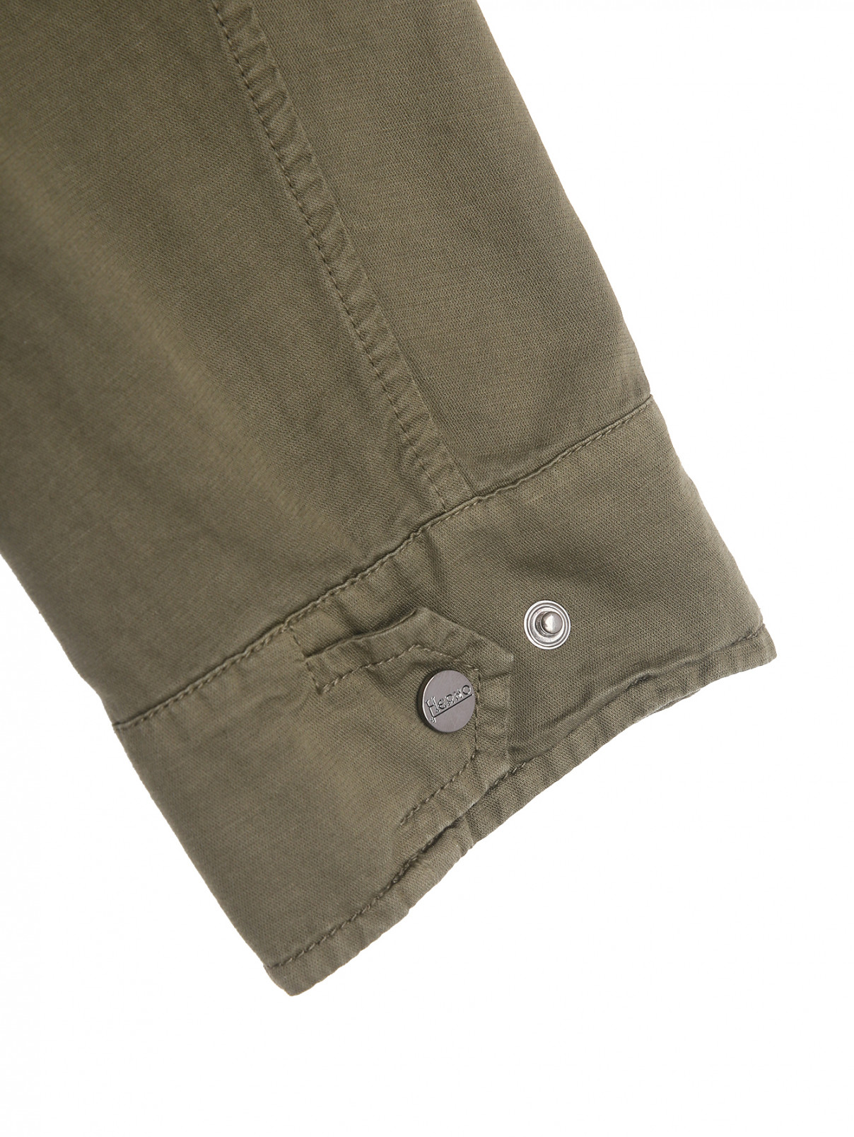 Куртка-рубашка с накладными карманами Herno  –  Деталь1  – Цвет:  Зеленый