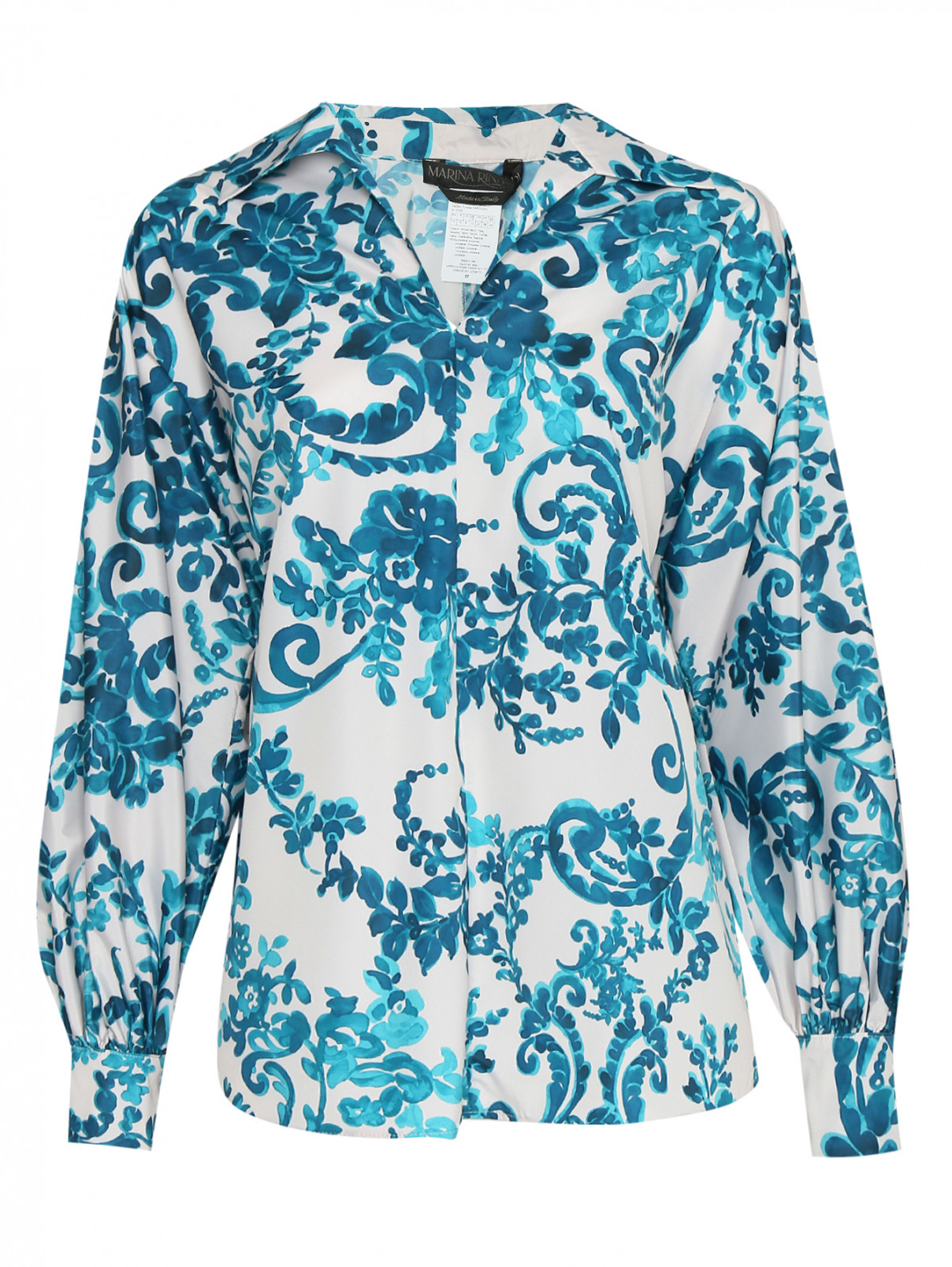 Блуза с узором Marina Rinaldi  –  Общий вид  – Цвет:  Узор