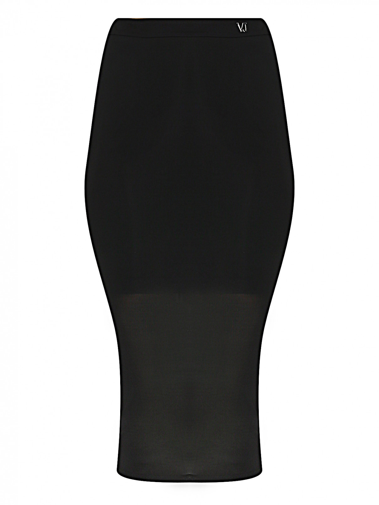 Трикотажная юбка-карандаш Versace Jeans  –  Общий вид  – Цвет:  Черный