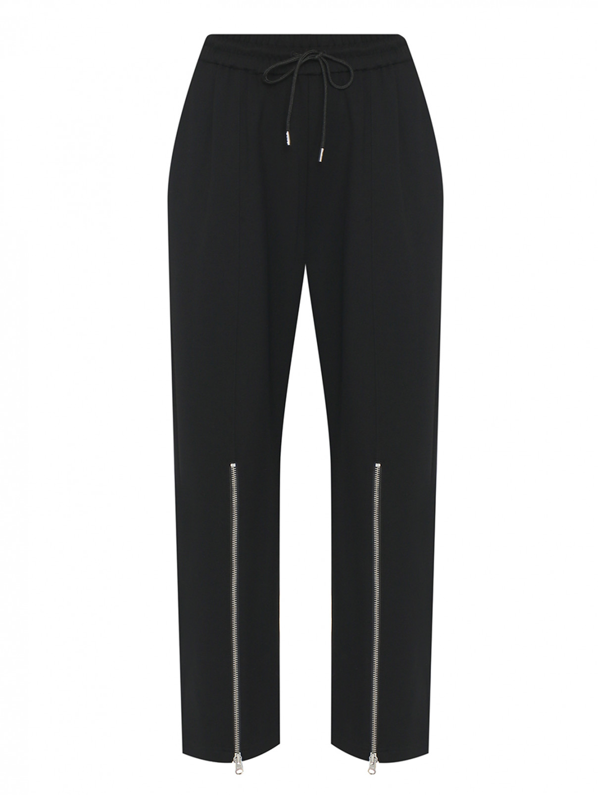 Трикотажные брюки с молниями McQ  –  Общий вид  – Цвет:  Черный
