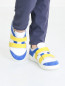 Кожаные кроссовки на липучках с контрастными вставками MiMiSol  –  Модель Верх-Низ