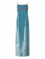 Платье из шелкового бархата с контрастной отделкой Alberta Ferretti  –  Общий вид