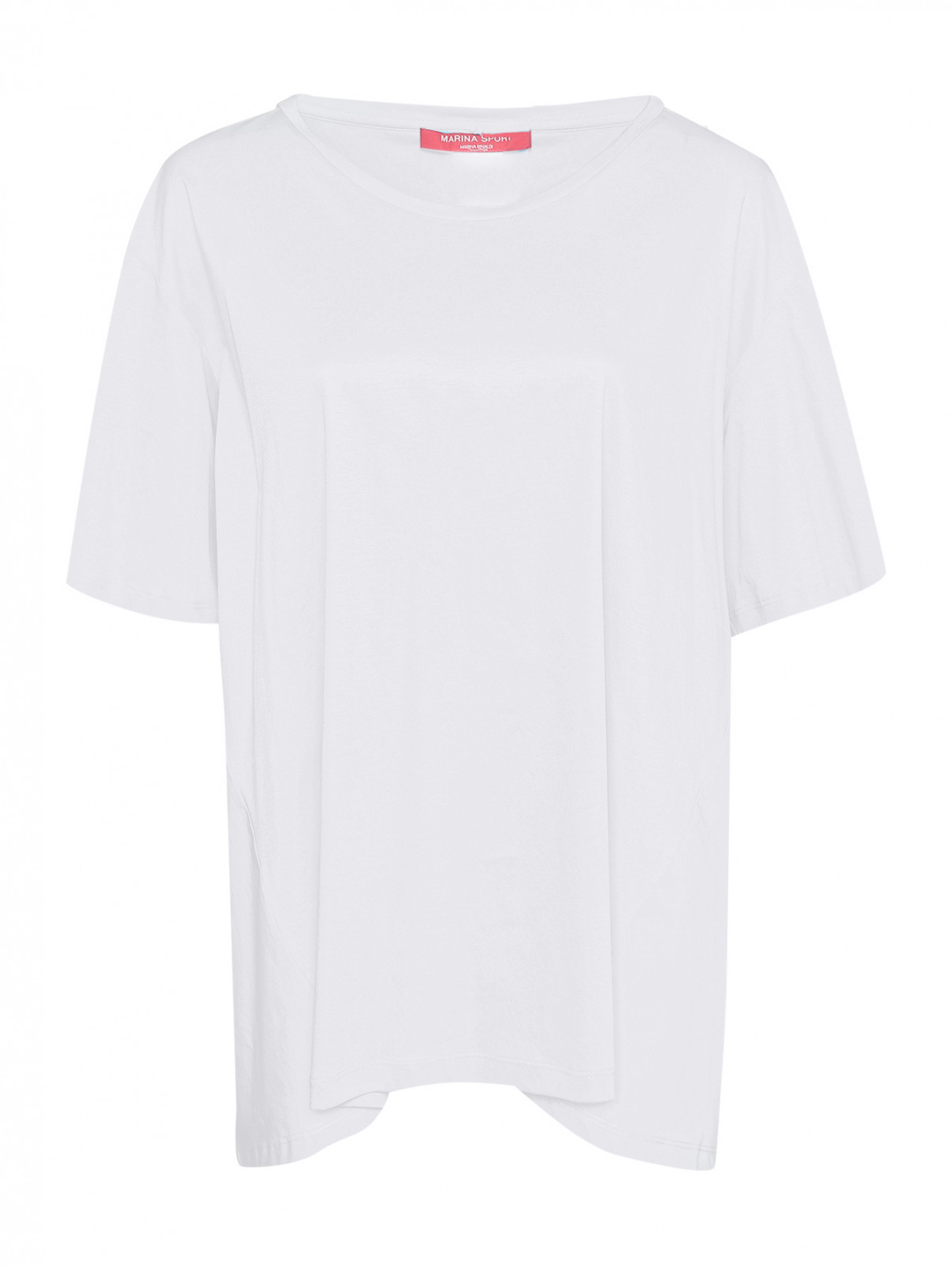 Комбинированная футболка свободного кроя Marina Rinaldi  –  Общий вид  – Цвет:  Белый