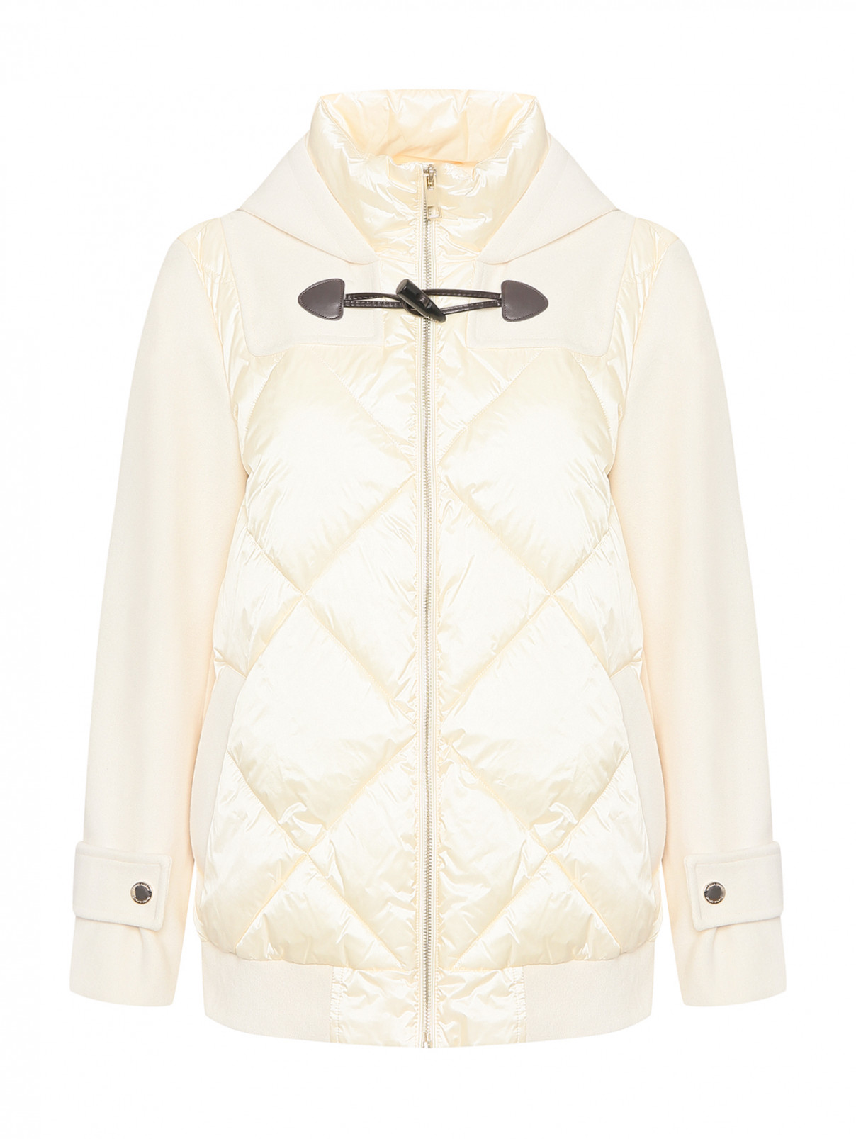 Куртка утепленная с капюшоном Marina Rinaldi  –  Общий вид  – Цвет:  Белый