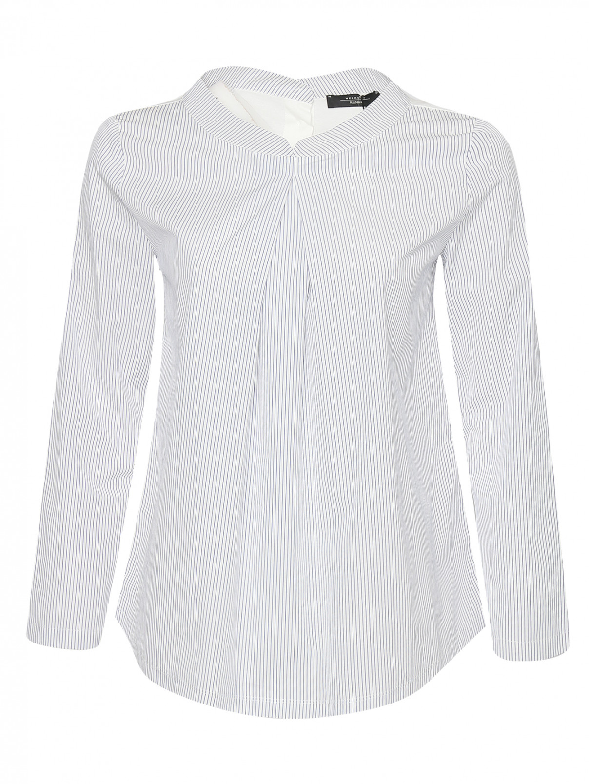 Блуза из хлопка с узором полоска Weekend Max Mara  –  Общий вид  – Цвет:  Узор